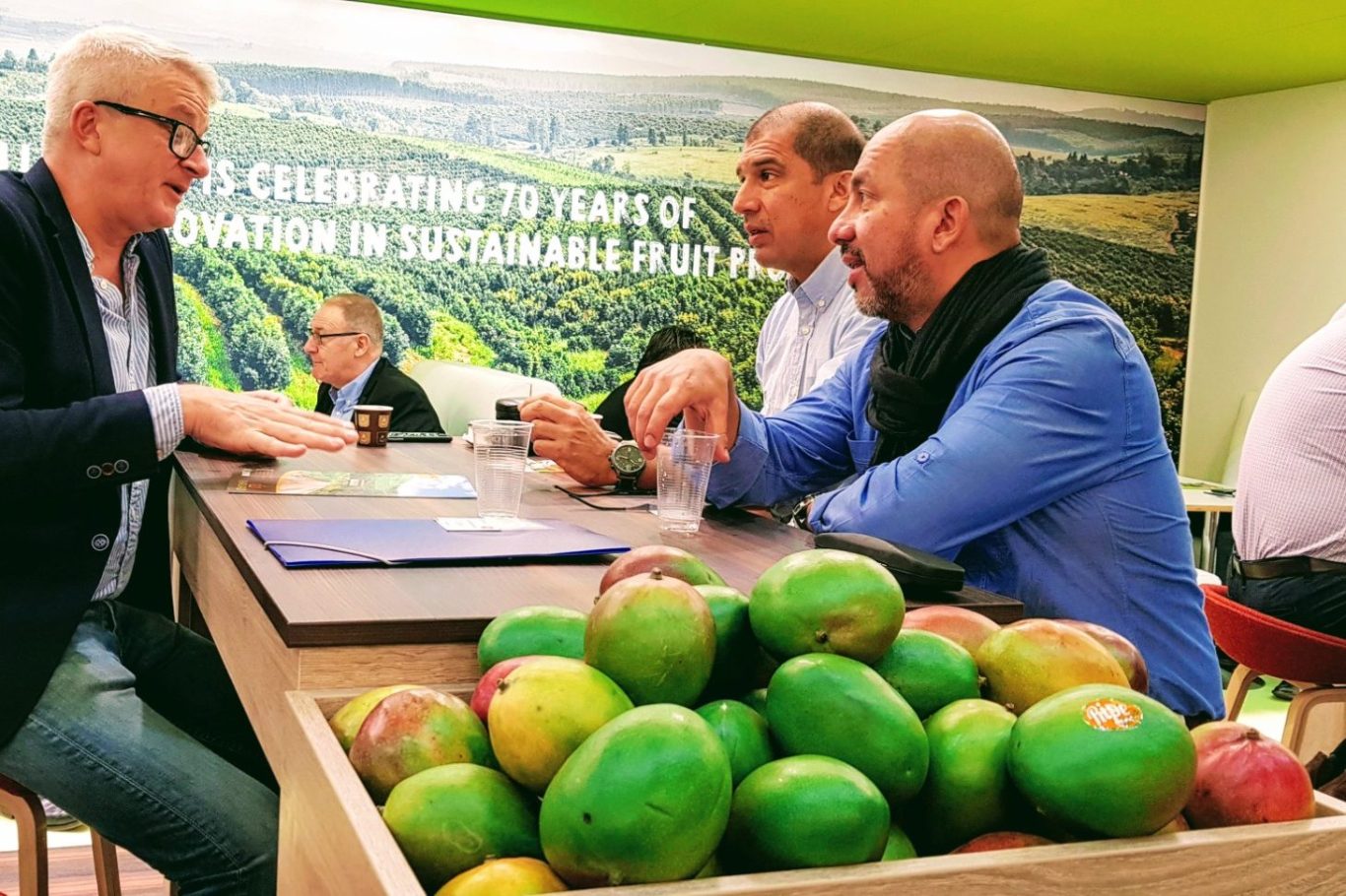 Inkawald Germany business partners reviewing fresh avocados and tropical fruits from Peru